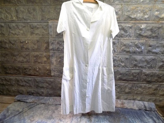 Vintage 1940s White Nurse Uniform Dress Jacket, WW