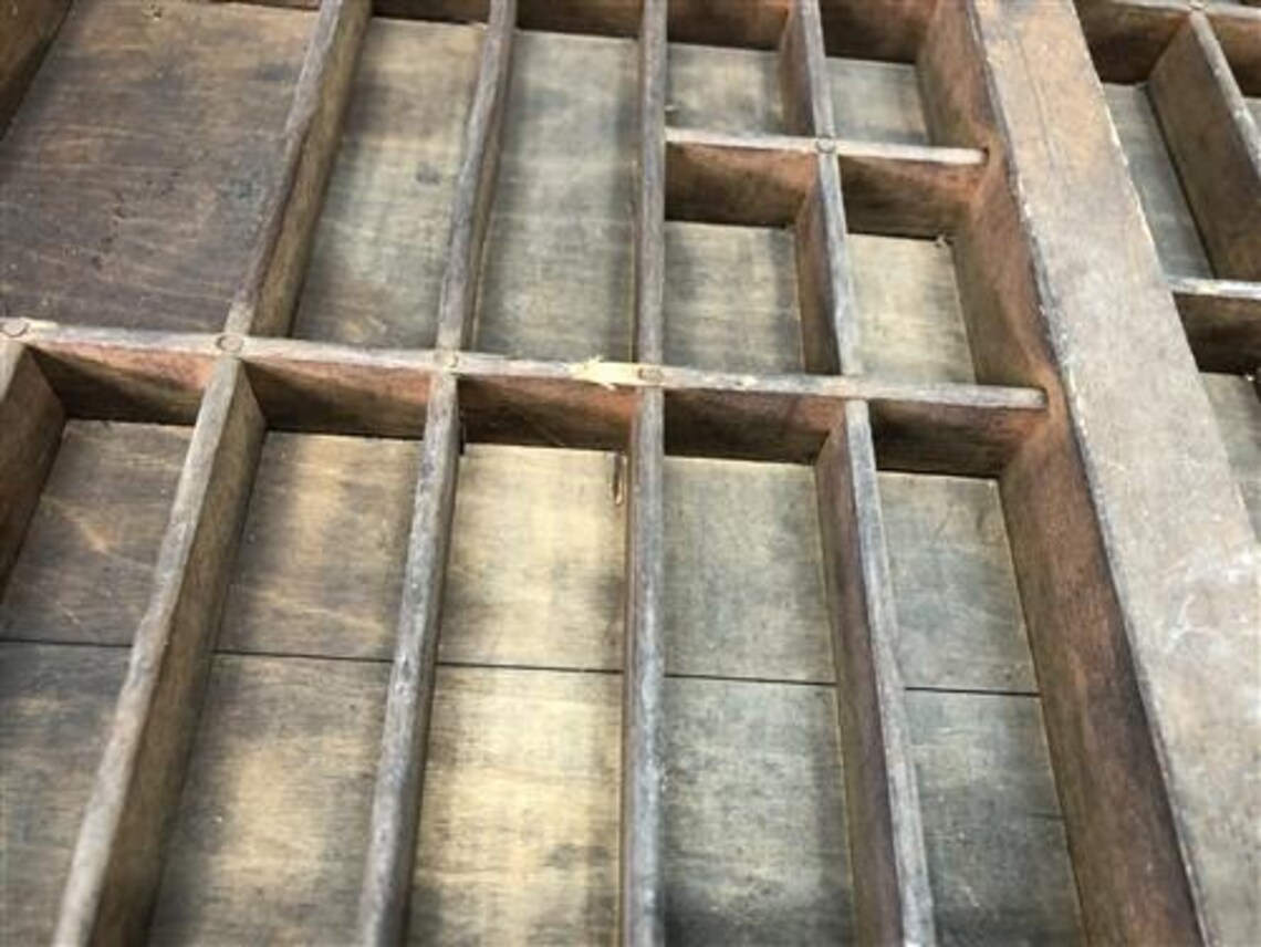Printer Drawer Wood Block Typeset Tray, Letterpress Thimble Shell ...