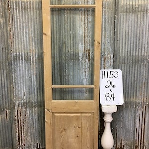 Antique French Single Door (26X84) 3 Glass Panes, European Design H153
