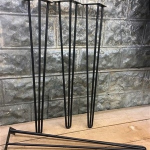 4 Hairpin Metal Table Legs, Mid Century Danish Modern, Industrial Vintage l, Hairpin Coffee Table Legs, Hairpin Desk Legs, Metal Legs