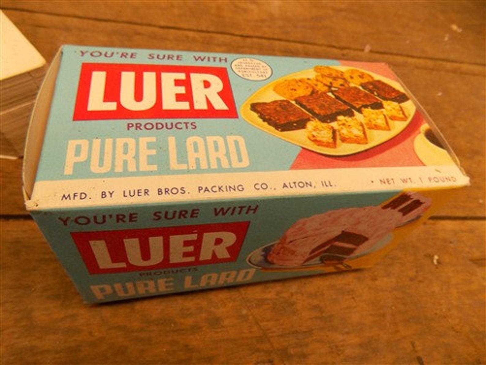 1950s Pure Luer Lard Box NOS Lot Vintage Advertising Luer Etsy