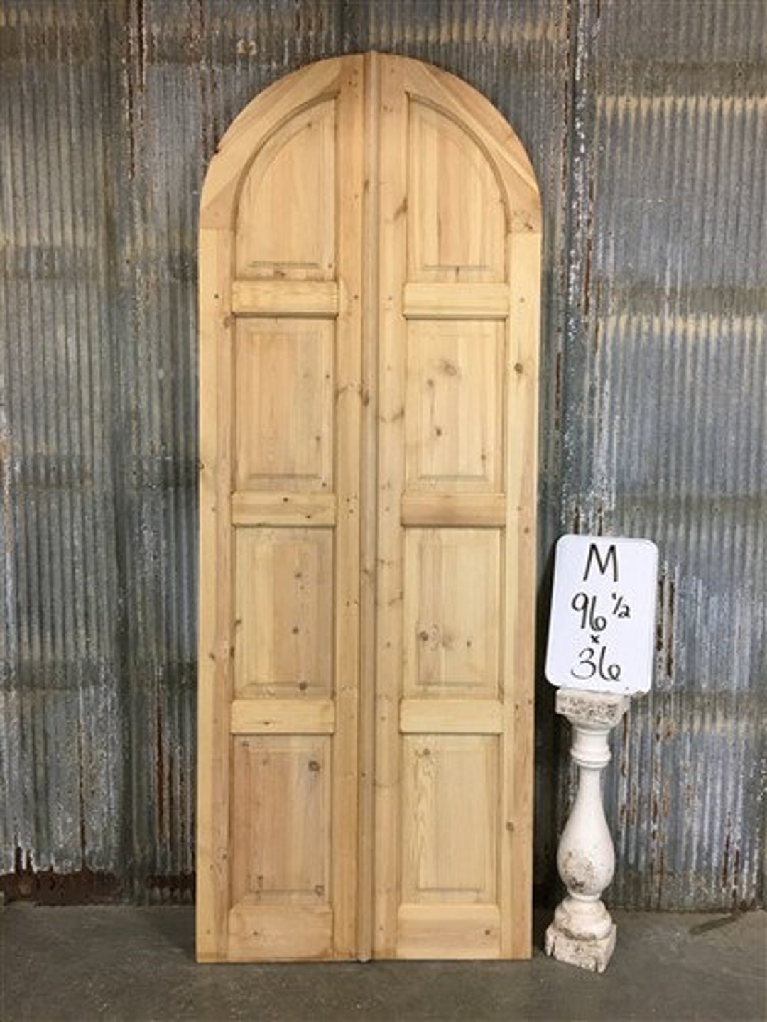 Antique French Panel Door with metal (100.75 x 44) I014