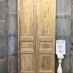 Antique French Double Doors (42x96.5) Raised Panel Doors, European Doors A504