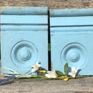 2 Plinth Blocks, Door Trim Molding Architectural Salvage, Antique Wood Trim C33 Door Trim Corner Block, Vintage Wood Molding, Skirting Trim