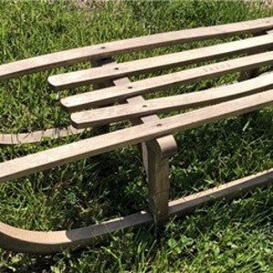 Winter Snow Sled, Christmas Winter Decor, Classic European Style Wood Sled B14, Wood Childs Sled, Winter Snow Sleigh, Seasonal Holiday Decor