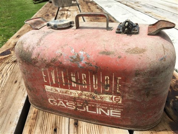 6 Gallon Evinrude Gasoline Gas Fuel Tank, Vintage Outboard Boat Motor Tank  A3, Vintage Metal Gas Tank, Boat Fuel Tank, Spare Gas Tank 