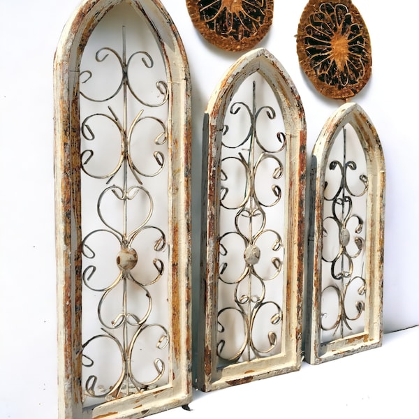 Wood and Metal Arch Wall Decor Etsy