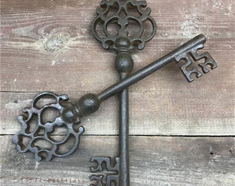 Large Rustic Skeleton Keys, Victorian Keys, Cast Iron Skeleton Key Wall Decor, Antique Keys, Decorative Keys, Large Keys, Key Decor