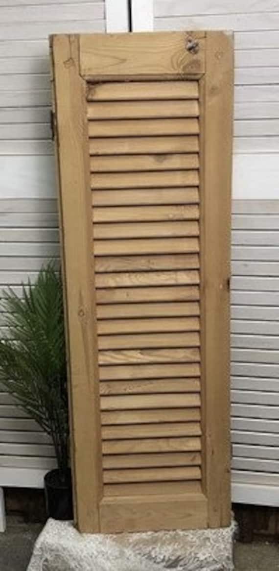 4 Volets Intérieurs En Bois Style Persienne, Vintage - Blanc, Hauteur 38", Largeur 22", à Retaper