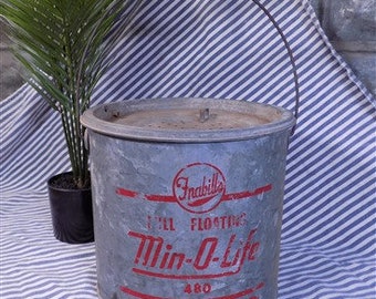 Frabills Min-o-life Floating Minnow Bucket Model 480, Vintage Galvanized  Bucket,vintage Frabills, Vintage Fishing, Minnow Bucket, Advertisin 