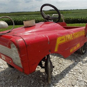 1960s AMF Fire Fighter Unit NO 508 Pedal Car, Childs Retro Ride On Truck Toy 1960s Fire Truck, AMF Pedal Car, Retro Ride On Childs Truck Toy