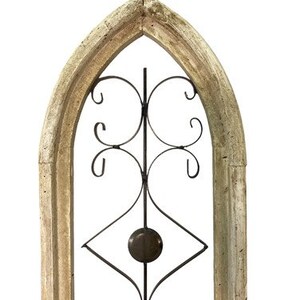 Rustic Wood Metal Gothic Window Frame, Distressed Architectural Window ...