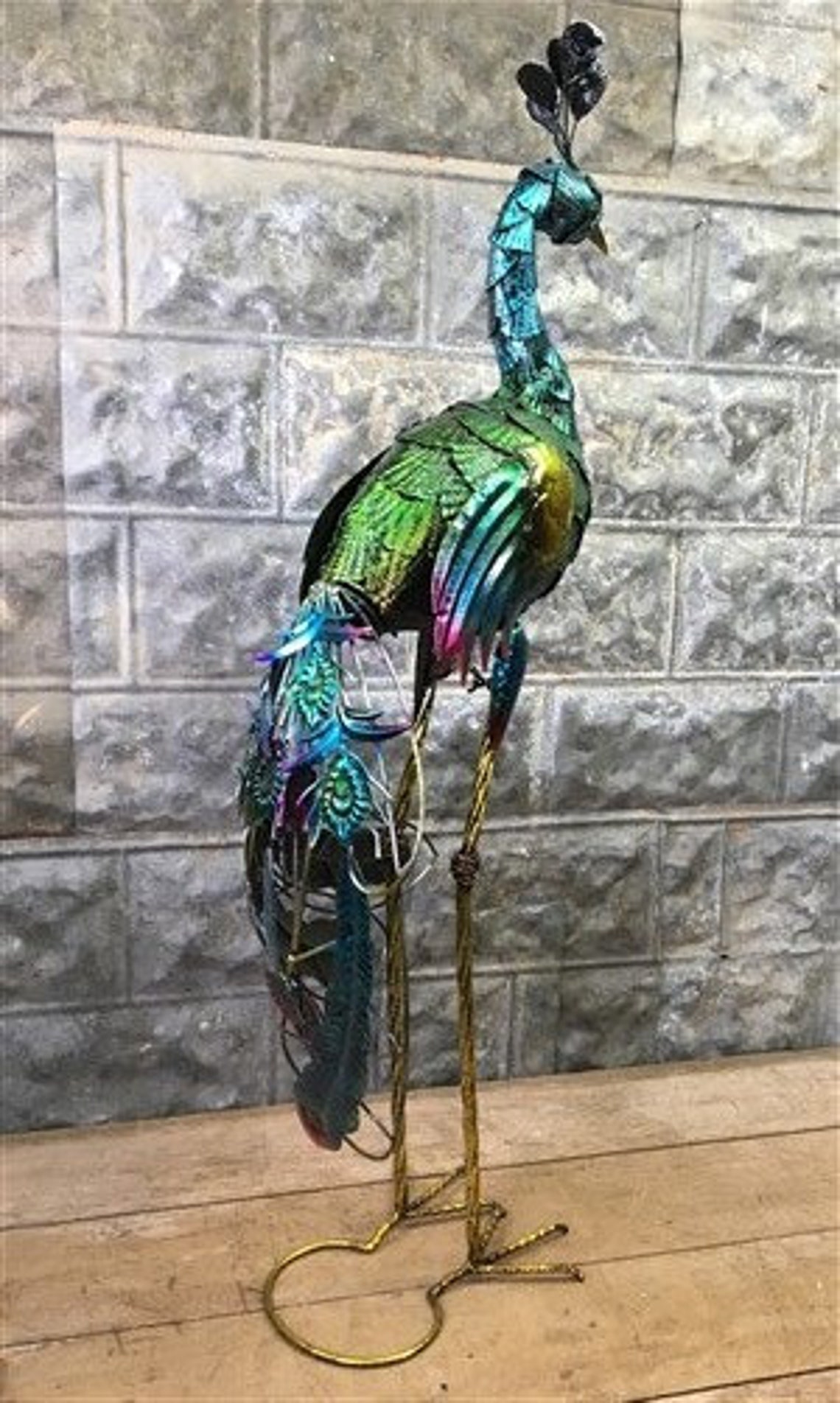 Peacock Metal Art Statue Peacock Garden Decor Sculpture Etsy
