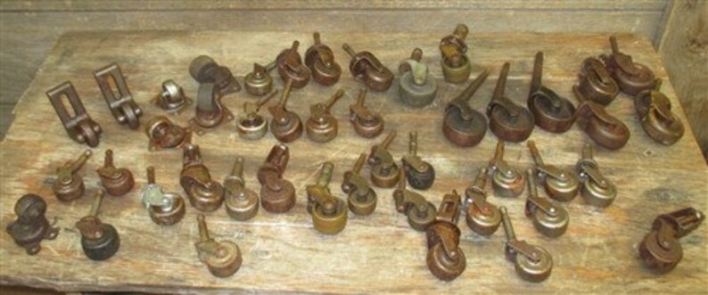 Metal Caster Wheels, Vintage Furniture Caster, Assorted Metal Caster Wheels B, Vintage Caster, Vintage Wheels, Furniture Caster shops