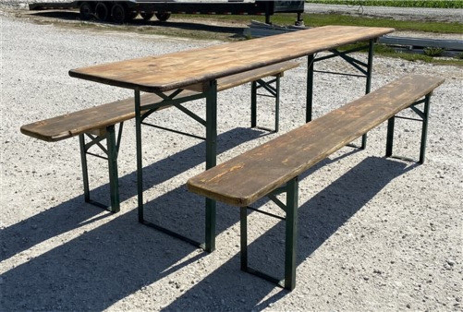 Wood Vintage German Beer Garden Table and Benches Oktoberfest Etsy