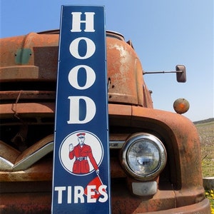Hood Tires Porcelain Metal Sign, Hood Tires Advertising Sign Gas Station Sign B  Hood Tires Advertising, Metal Porcelain Advertising Sign