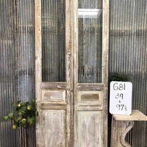 Antique French Double Doors (39x97.75) 1 Glass Pane Doors, European Doors G81