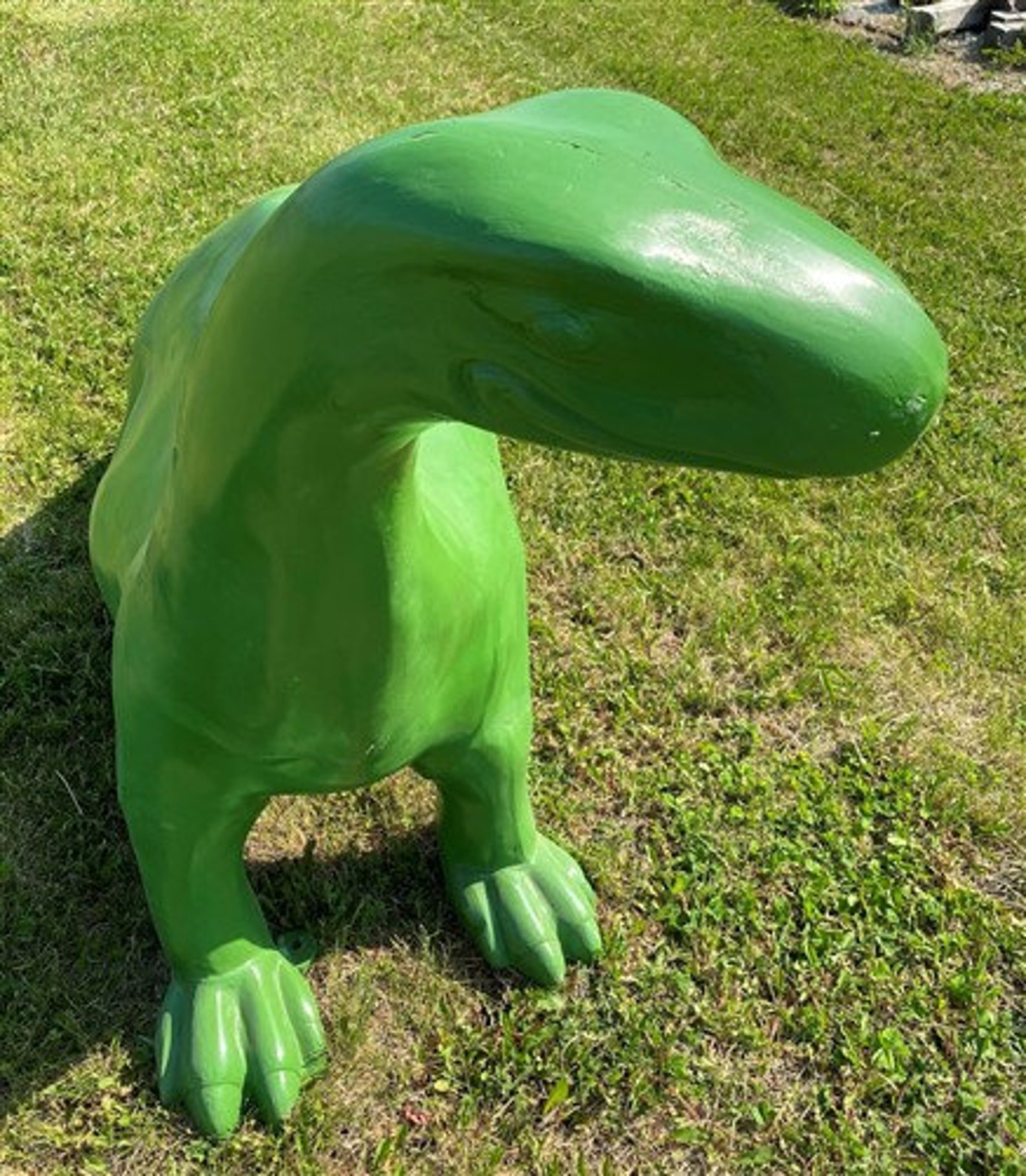 Cast Aluminum Dino Dinosaur Statue Outdoor Yard Art Painted Etsy