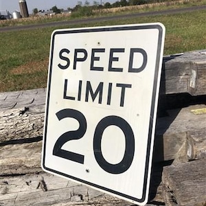 Speed Limit 20 Vintage Schild, 30x24 Vintage Metall Straßenschild, D