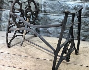 Treadle Sewing Machine, Cast Iron Base, Industrial Age Standard Steampunk QZ,