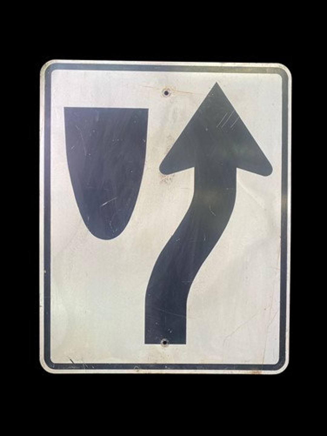 Stay Right Arrow Vintage Highway Road Sign, 30x24 Vintage Metal Road