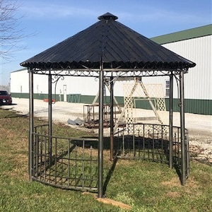 Metal Roof Gazebo, Backyard Gazebo, Metal Pergola, Outdoor Patio, Garden Arbor J, Outdoor Gazebo Iron Gazebo, Garden Decor Wedding Decor