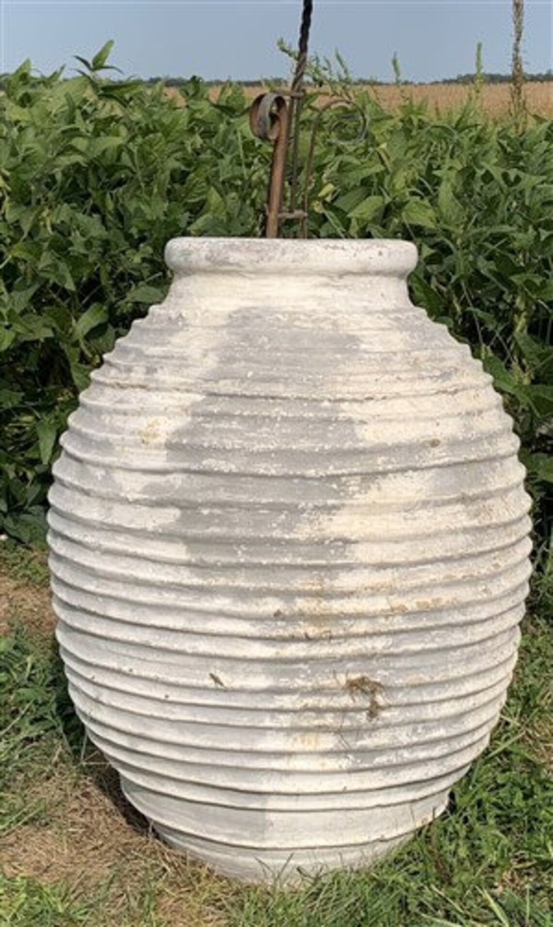 Ribbed Olive Jar from Greece Greek Pottery Planter Vintage Etsy