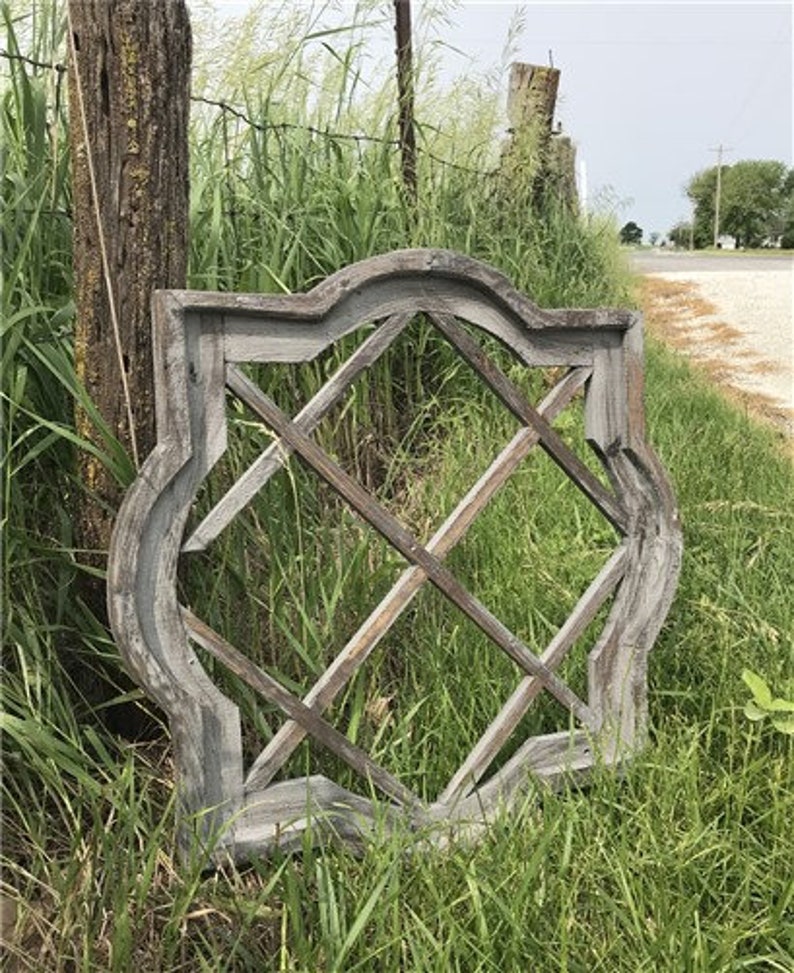 Distressed Gray Wooden Window Frame Wall Hanging Farmhouse