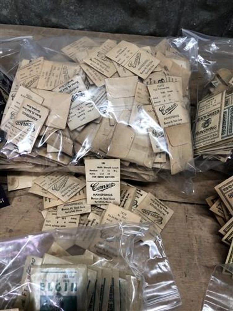 Watch Mainsprings Lot, NOS Watch Component Movement Parts, Replacement Parts image 5