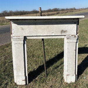 Antique Fireplace Mantel Surround (48x48.5) Architectural Salvage Rustic, A189, Fireplace Surround, Mantle, Columns, Legs, Wooden Mantel