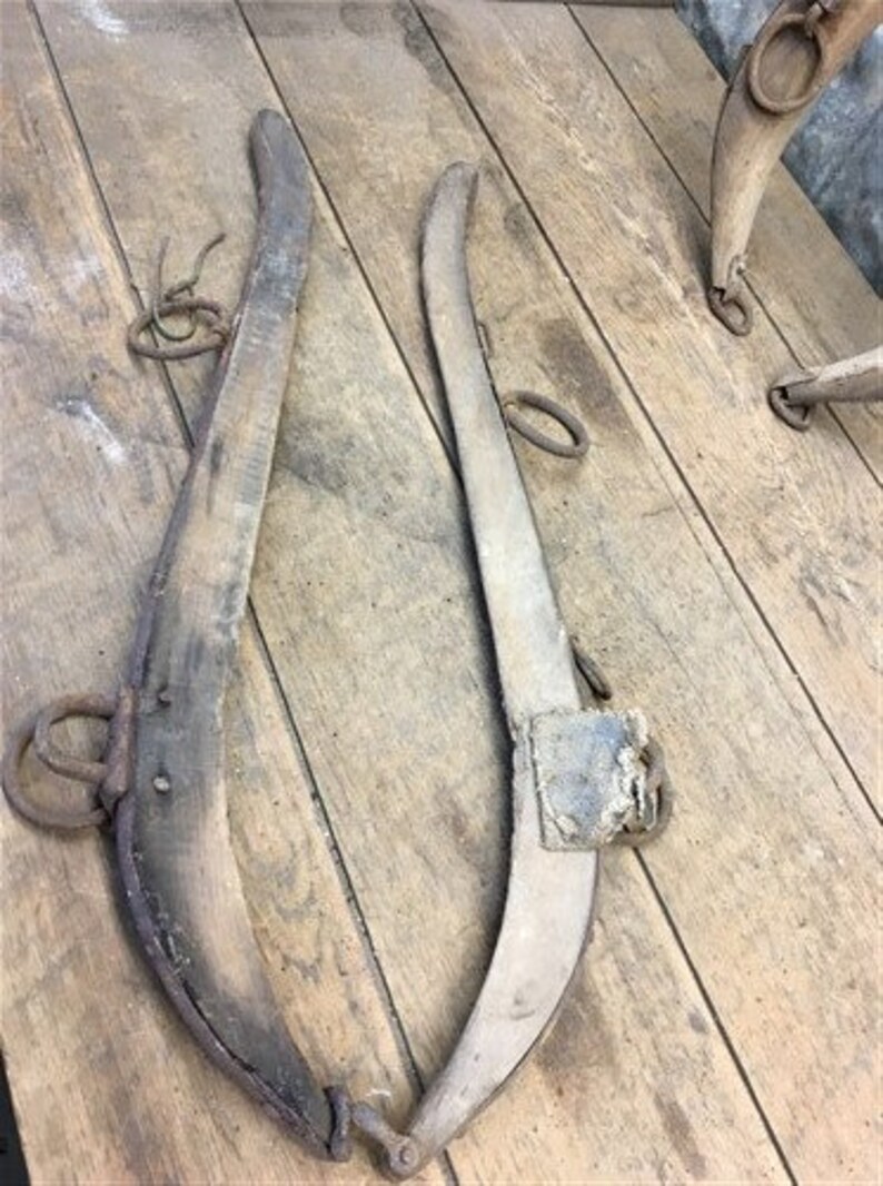 4 Horse Collar Harness Hames Brass Leather Bridle Tack Etsy