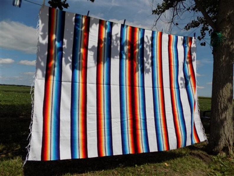 84 x 60 Saltillo Serape Southwestern Blanket Indian Mexican Rug Throw Blanket e Saltillo Blanket Southwest Fringe Blanket Throw