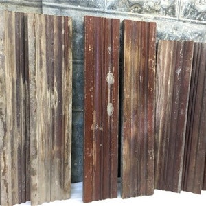 Houten trimstukken, architecturale berging, teruggewonnen vintage houten plint U, teruggewonnen houten huis trim, kunst ambacht hout, berging panelen