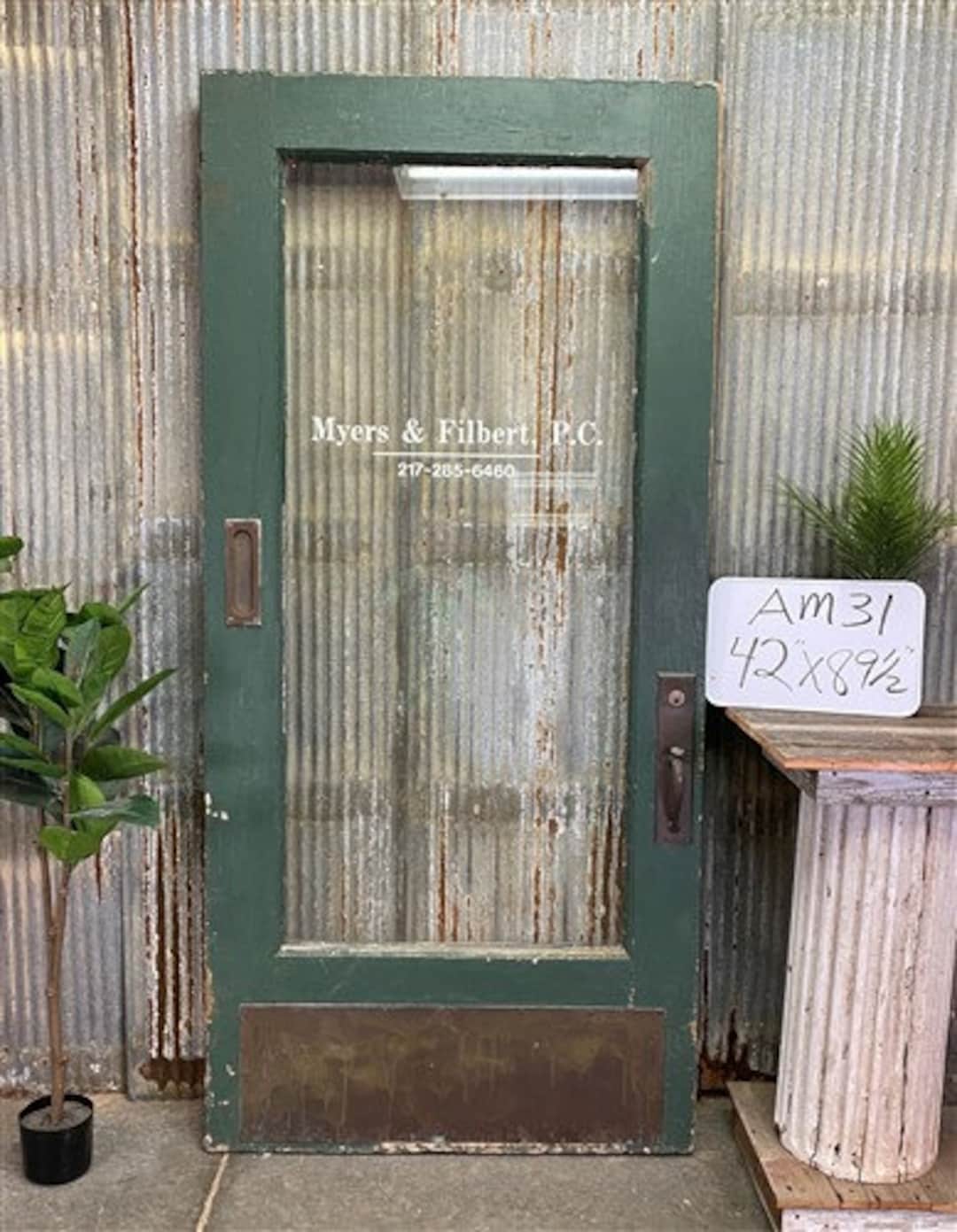Vintage Storefront Door 42x89.5 Single Pane, Exterior Door