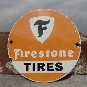 Firestone Tires Sign, Metal Porcelain Advertising, Gas Station Service Sign B Firestone Advertising, Metal Porcelain Sign, Advertising Sign