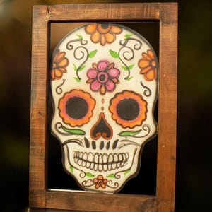 Metal Sugar Skull, Day of the Dead Decor, Dia De Los Muertos Sign Calavera, F