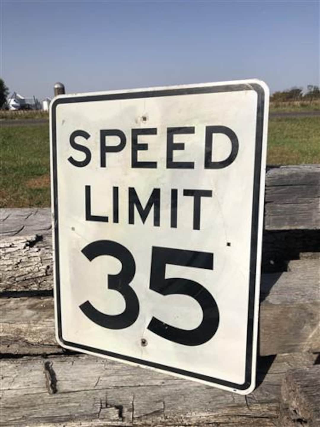 Speed Limit 35 Vintage Sign, 30x24 Vintage Metal Road Sign, C - Etsy