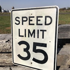Geschwindigkeits-Limit 35 Vintage Schild, 30x24 Vintage Metall Straßenschild, C