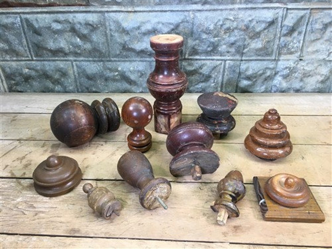 Wood Finials, Wood Furniture Parts, Architectural Salvage, Vintage
