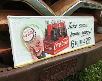 Sprite Boy Coca Cola Take Some Home Today Sign, Metal Advertising Coke Sign,  Sprite Boy Sign, Coca Cola Sign, Soda Pop Sign, Metal Art Sign