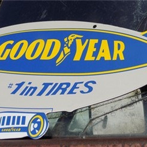 Goodyear #1 in Tires Sign, Double Sided metal Porcelain Sign, Advertising Sign A Goodyear Sign, Tires Sign, Metal Porcelain Sign, Advertisin