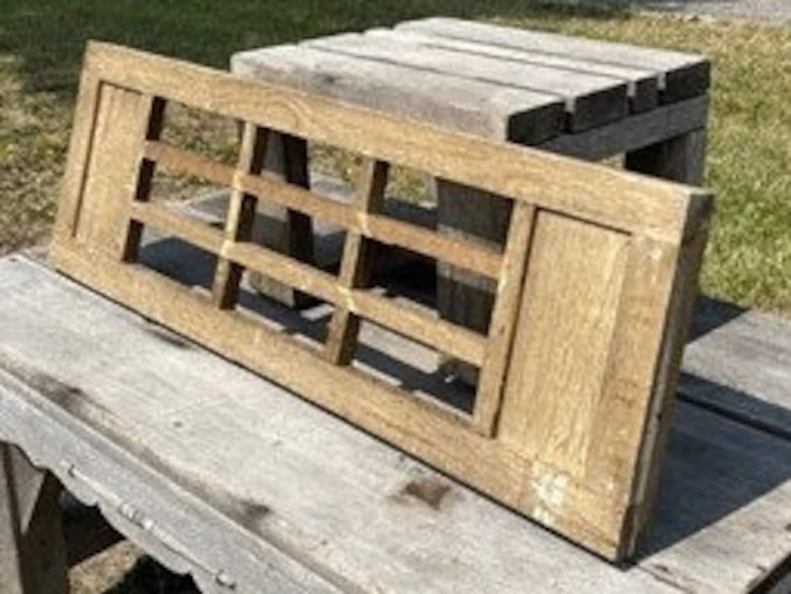 Brown Double Panel Rectangular Wood Window Wooden Decorative - Etsy