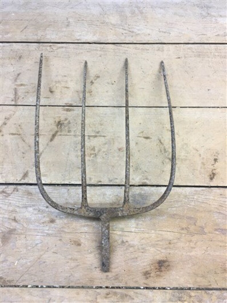 3 Pitchfork Heads Vintage Farm Country Barn Silage Garden Etsy