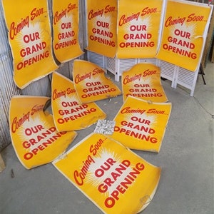 1961 Shell Gas Station Pump Signs, Vintage Advertising Litho Lot, Grand OpeningVintage Shell Sign, Gas Station Pump Advertising Litho