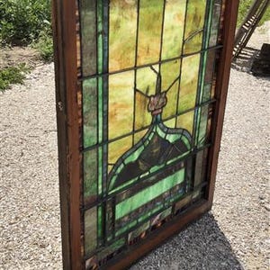 Antique Stained Glass, Rectangle Church Window, Architectural Leaded ...
