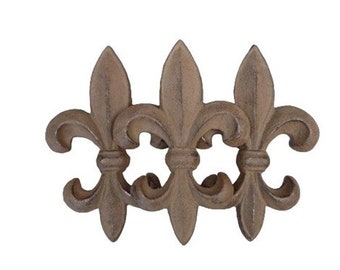 3 Fleur De Lis Cast Iron Plaques Wall New Orleans Saints Rustic Wall Decor