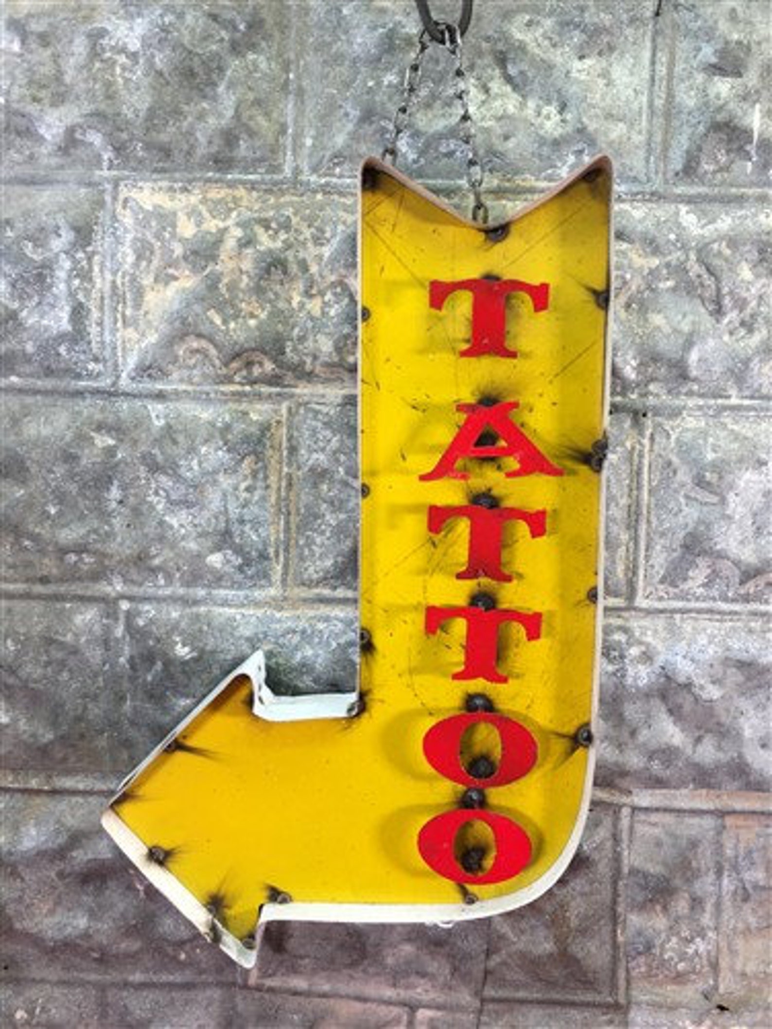 Tattoo 3D Metal Sign Tattoo Parlour Advertising Metal Art Etsy