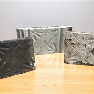 3 Plinth Blocks, Door Trim Molding, Architectural Salvage Antique Art Deco C63, Woodwork Block, Vintage Wood Molding Door Window Trim