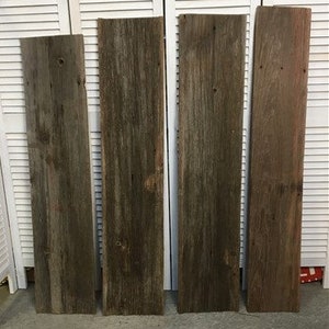 4 Barn Wood Reclaimed Planks, Wall Siding Boards, Lumber Floating Shelf A13 Wall Paneling, Reclaimed Wood Accent Wall, Farmhouse Decor