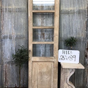 Antique French Single Door (25.5x89) 4 Glass Panes, European Design H113